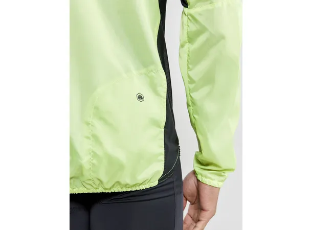 Craft ADV Essence Light Wind Jacket Flumino yellow, synlig og vindavvisende 