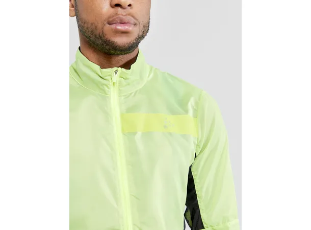 Craft ADV Essence Light Wind Jacket Flumino yellow, synlig og vindavvisende 