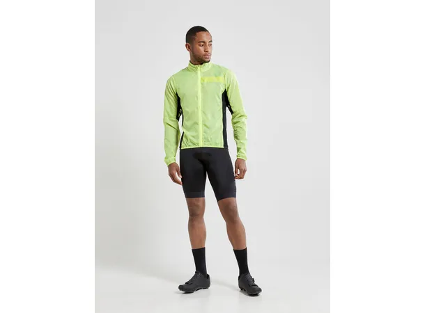 Craft ADV Essence Light Wind Jacket Flumino yellow, synlig og vindavvisende 