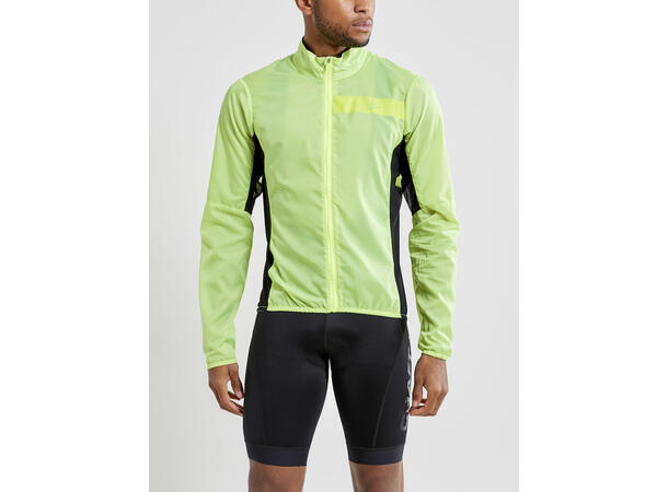 Craft ADV Essence Light Wind Jacket Flumino yellow, synlig og vindavvisende 