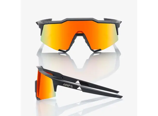 100% Speedcraft Brille Soft Tact Black HiPER Red Multilayer Mirror Lens 